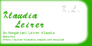 klaudia leirer business card